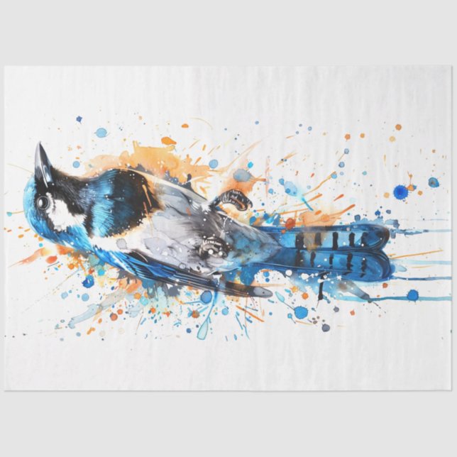 Papel De Seda Magpie Bird Sienna Serenade Decoupage (Anverso)