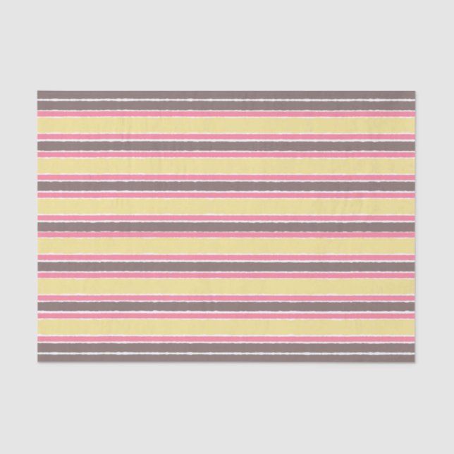 Papel De Seda Maíz Bubblegum Amarillo Café Rosa Tiras Marrones (Anverso)