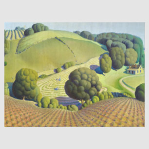 Papel De Seda Maíz joven por Grant Wood