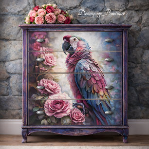 Papel De Seda Majestad Rosada en Decoupage