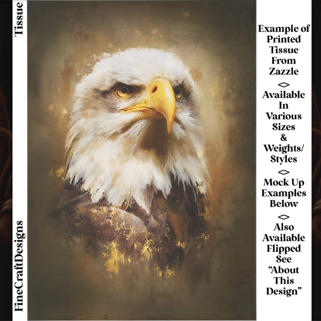 Papel De Seda Majestic Bald Eagle, Decoración Art EF5R Estilo Ac (Subido por el creador)