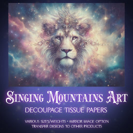 Papel De Seda Majestic Celestial King Lion Decoupage