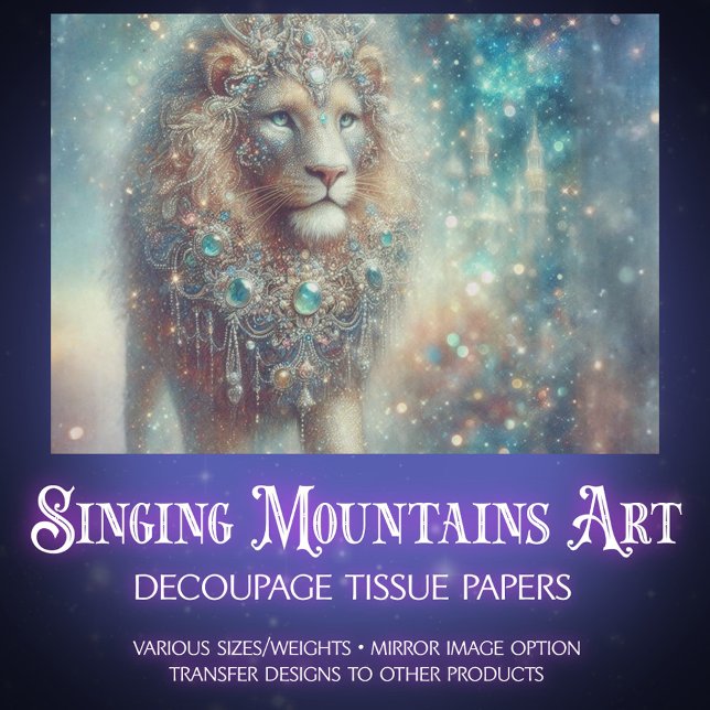 Papel De Seda Majestic Fantasy Lion King Decoupage (Subido por el creador)