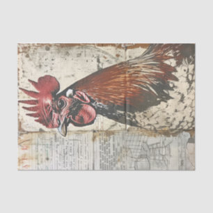 Papel De Seda Majestic Farm Chicken Rooster Decoupage