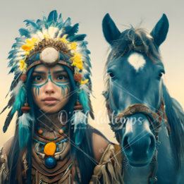 Papel De Seda  Majestic Horse And Young Native Woman