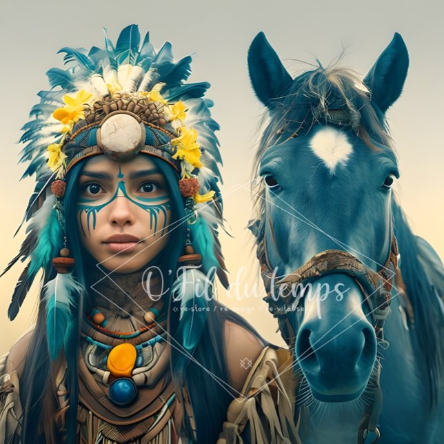 Papel De Seda  Majestic Horse And Young Native Woman (Subido por el creador)