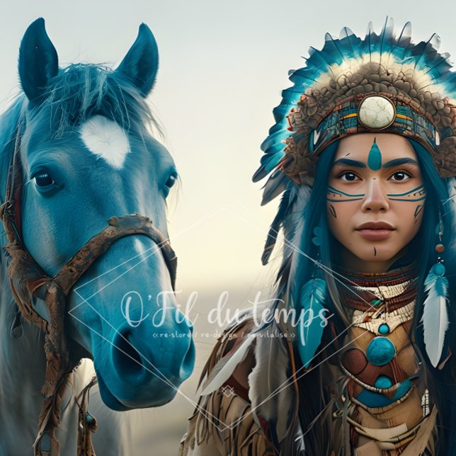 Papel De Seda  Majestic Horse And Young Native Woman (Subido por el creador)
