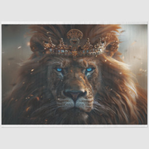 Papel De Seda Majestic Lion Blue Eyes Decoup