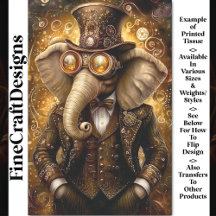 Majestic Ornate Steampunk Elephant AT3 Decoupage