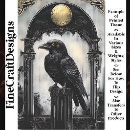 Papel De Seda Majestic Raven, Ornate Gothic Arch BR1 Decoupage