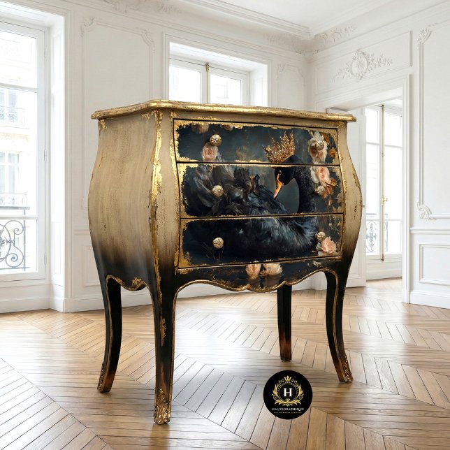 Papel De Seda Majestuoso cisne negro con mancha dorada (Subido por el creador)