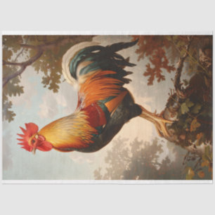 Papel De Seda Majestuoso gallo en un frondoso bosque natural