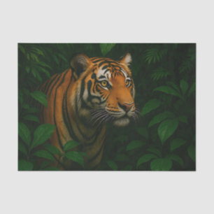 Papel De Seda Majestuoso retrato de tigre de Bengala en la selva