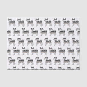 Papel De Seda Malamute de Alaska gris Patrón de perro de dibujos
