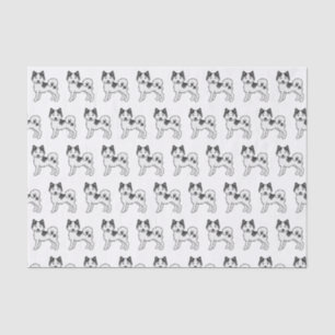 Papel De Seda Malamute de Alaska Piebald Negro Patrón de Perro L