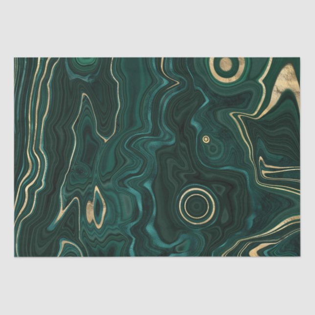 Papel De Seda Malaquita verde oscuro y venado de estratos de Rel (Anverso)