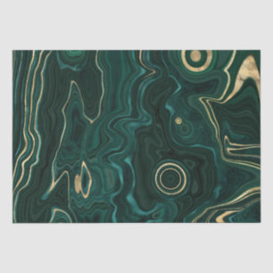 Papel De Seda Malaquita verde oscuro y vetas de estrato de lámin