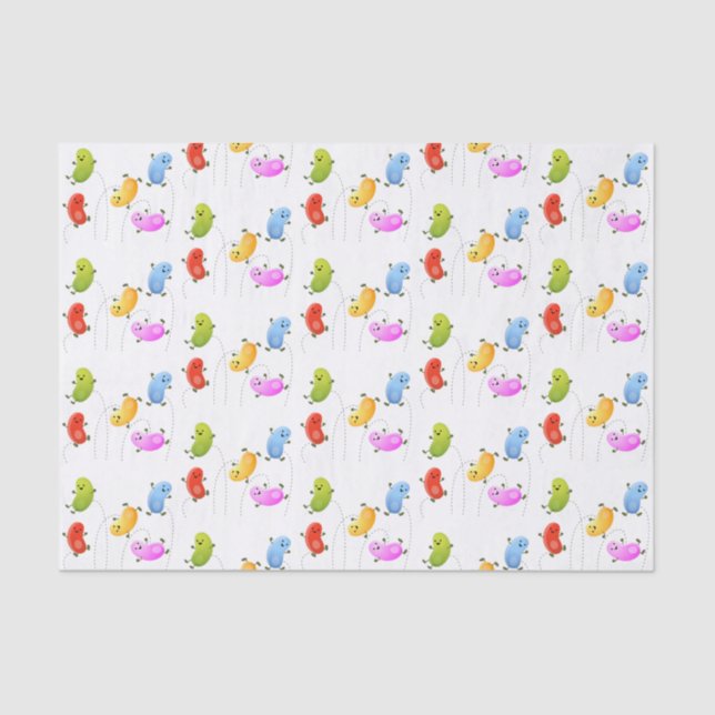 Papel De Seda Malas judías felices saltando ilustracion personal (Anverso)