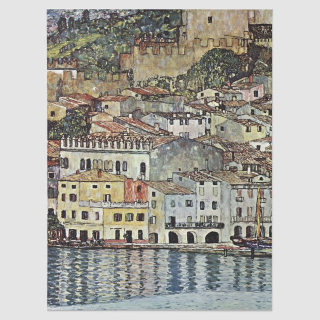 Papel De Seda Malcesine en el lago Garda por Gustav Klimt (Anverso)