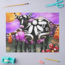 Mamá abstracta caprichosa y ternera decoupage