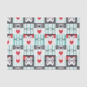 Papel De Seda Mamá audaz del arte pop con corazones y rayas retr