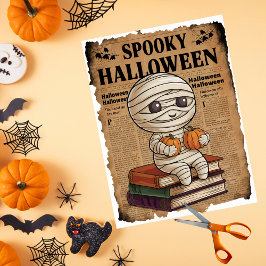Papel De Seda Mamá del periódico Halloween con fantasía de estil