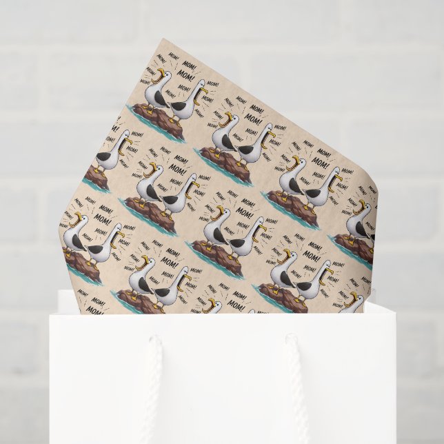 Papel De Seda Mamá Gaviota Divertida Personalizada (Bolsa de regalo)
