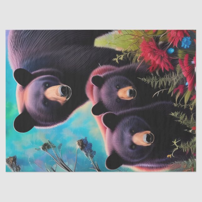 Papel De Seda Mami Bear y Cubs (Anverso)