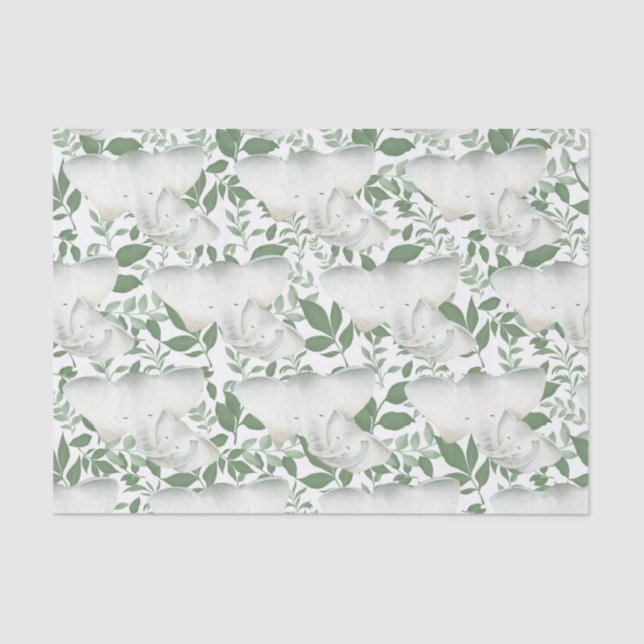 Papel De Seda Mami bebé elefante ducha tejido fiesta (Anverso)