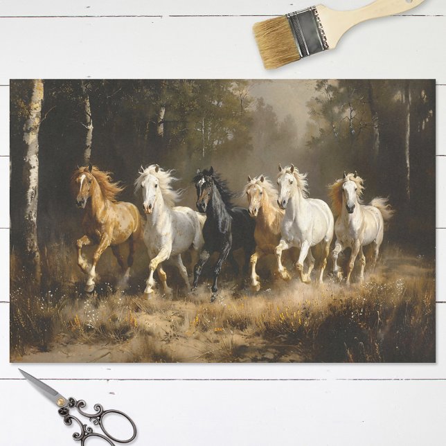 Papel De Seda Manada de caballos en la desfiguración de la pintu (Subido por el creador)