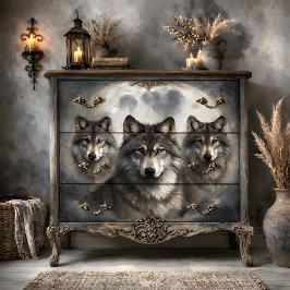 Papel De Seda Manada de Lobos Lunares Decoupage