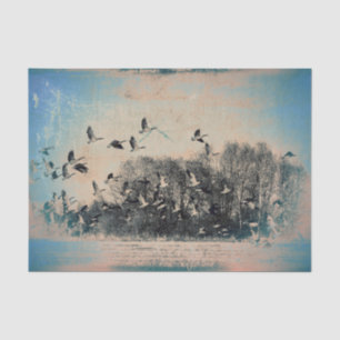 Papel De Seda Manada De Textura Vintage De Sepia Azul Geesa