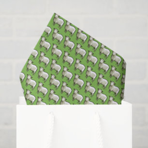 Papel De Seda Manada Del Patrón De Arte De Pixel De Oveja Blanca