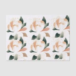 Papel de seda manchado de peonías doradas melocotó