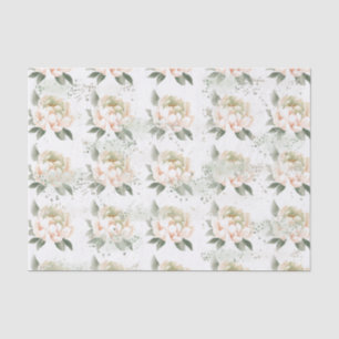 Papel de seda manchado peonías rosadas