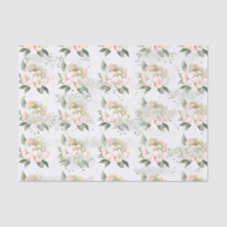 Papel de seda manchado peonías rosadas