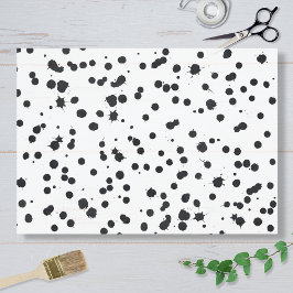 Papel De Seda Manchas de Tinta Negra