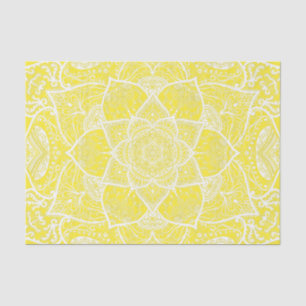 Papel De Seda Mandala amarilla y blanca - Loergann en limón