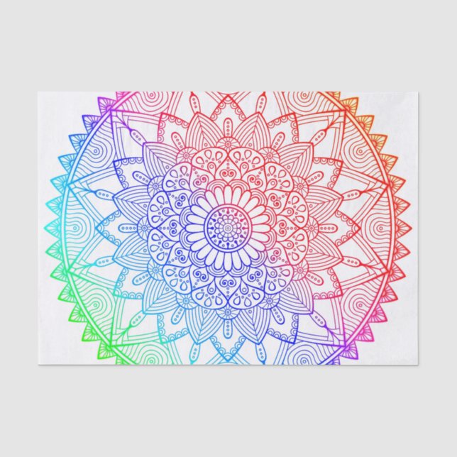 Papel De Seda Mandalá Arcoíris (Anverso)