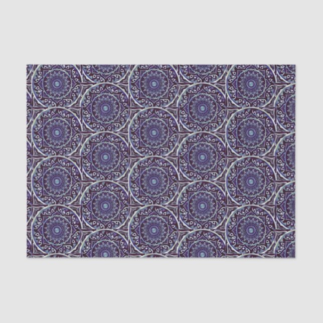 Papel De Seda Mandala azul para desacoplar (Anverso)