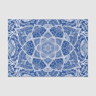 Papel De Seda Mandala azul y blanca - Loergans en el Pacífico