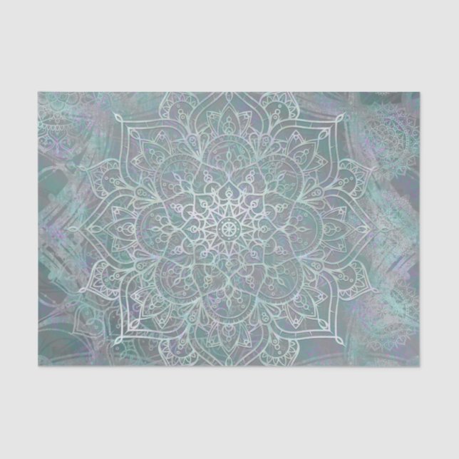 Papel De Seda Mandala Brillante Iridescente Boho Chic (Anverso)