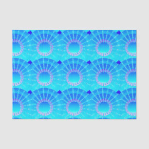 Papel De Seda Mandala con estrellas - gradiente de satín turques