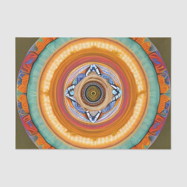 Papel De Seda Mandala de sol celeste (Anverso)