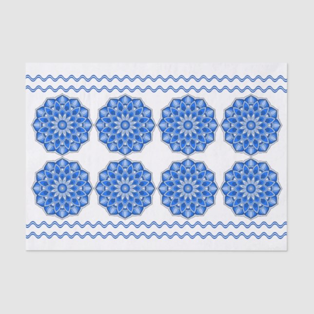 Papel De Seda Mandala en azul (Anverso)