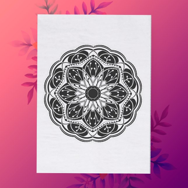 Papel De Seda Mándala floral en blanco y negro (Subido por el creador)