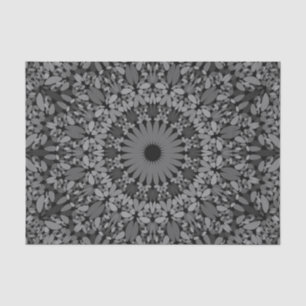 Papel De Seda Mandala gris oscuro de la grava