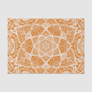 Papel De Seda Mandala naranja y blanca - Loergans en calabaza