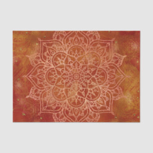 Papel De Seda Mandalá Naranja y Glam Dorado Chic Moderno