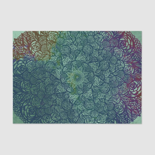 Papel De Seda Mandala Naturaleza Flor Floral Mandalas (Anverso)
